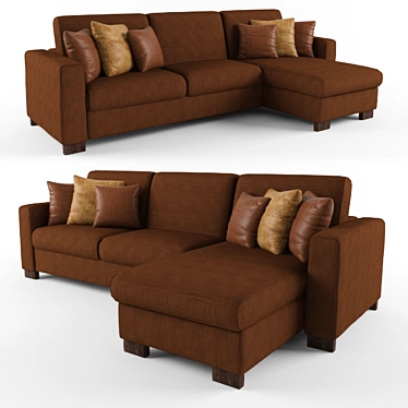 Elegant Palermo Sofa - Costa Bella 3D model image 1 