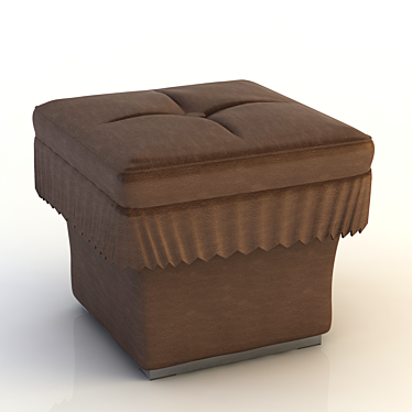 Sophisticated Leather Poof 3D model image 1 