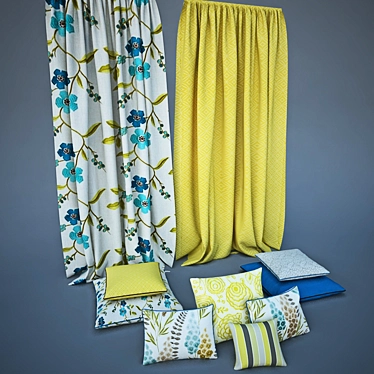 Pillows and curtains with fabrics Harlequin