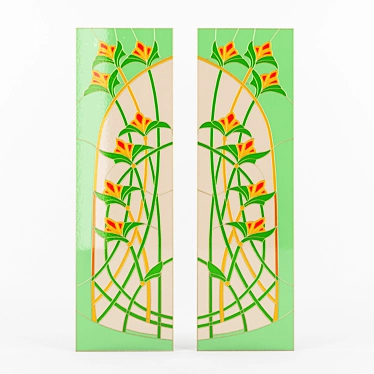 Meticulously Crafted Stained-Glass Window 3D model image 1 