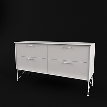 White 4-Drawer Dresser 3D model image 1 