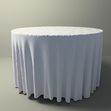 Elegant Floral Tablecloth Pattern 3D model image 1 