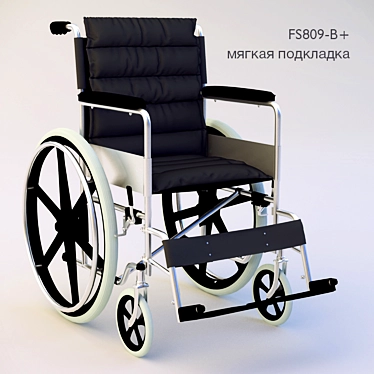 Comfort Plus FS809-b: Soft-Padded Wheelchair 3D model image 1 