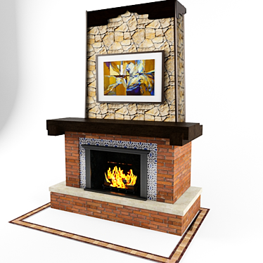  Oriental Style Fireplace 3D model image 1 