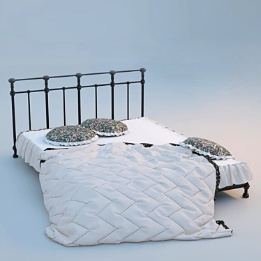 Dream Slumber: Russian-English Compatible Bed 3D model image 1 