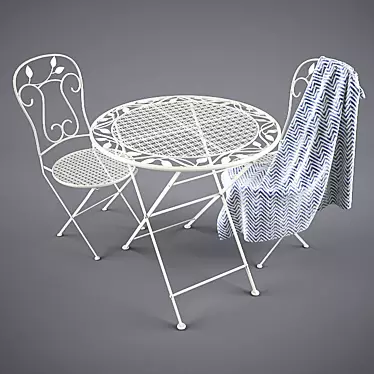 Metal Garden Furniture Set 3D model image 1 