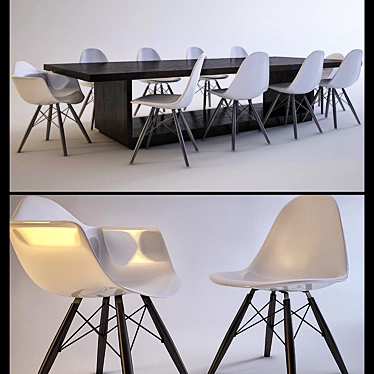 Modern Dining Set 3D model image 1 