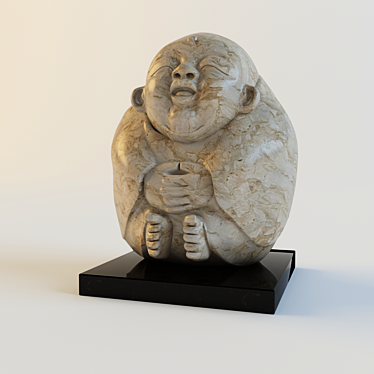 Serenity Sculpture: Decorative Buddha 3D model image 1 