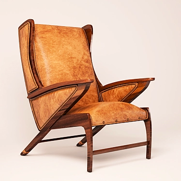 Sleek Boomerang Armchair: Hancock & Moore 3D model image 1 