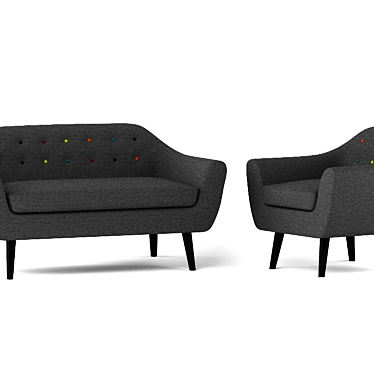 Elegant Ritchie Armchair and Sofa 3D model image 1 