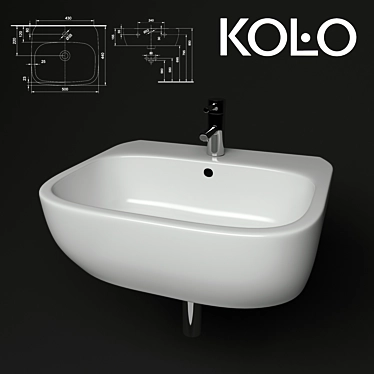 Kolo Style Washbasin 3D model image 1 