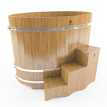 Customizable Bentwood Oval Baptistry 3D model image 1 