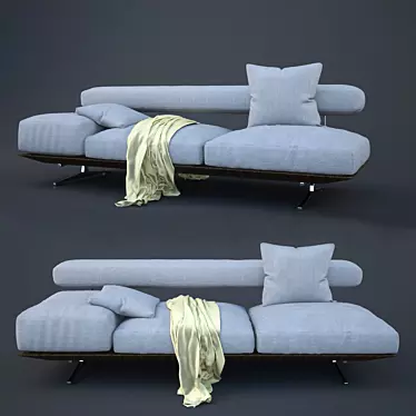 Luxurious Wing Sofa: Modern Elegance 3D model image 1 