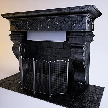 CozyFlame: Modern Electric Fireplace 3D model image 1 