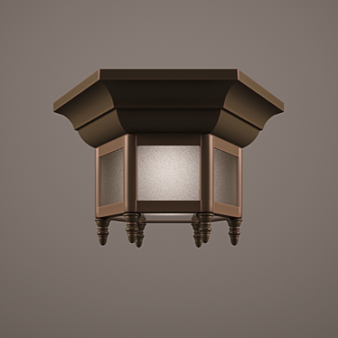 Hexagonal Flush Mount Light 3D model image 1 