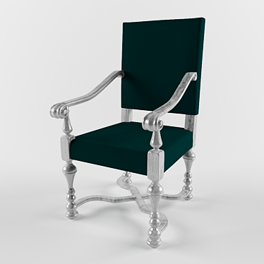 Elegant Vintage Silver Chair 3D model image 1 