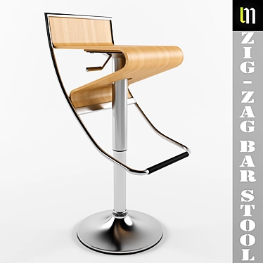 Zig-Zag Bar Stool in Natural