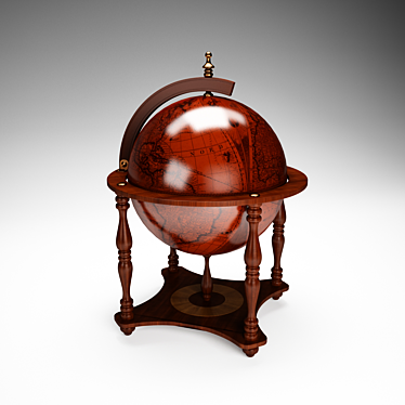 Vintage Globe Decor: Timeless Interior Accent 3D model image 1 