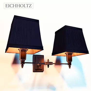 Eichholtz Lexington Double: Elegant Brass/Nickel Finish Lamp 3D model image 1 