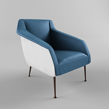 Elegant Mid-Century Lounge Chair 3D model image 1 