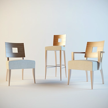 Elegant Seating Solution: Andreu World Chairs 3D model image 1 