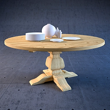 NatureDesign Round Dining Table 3D model image 1 