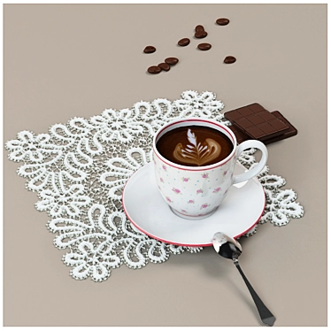 Shabby Chic Inspired Coffee Composition 3D model image 1 