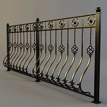 Elegant Wrought Fence 3D model image 1 