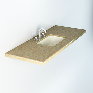 Elegant Granite Wash Basin 3D model image 1 