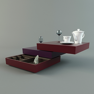 Sleek Swivel Ottoman 3D model image 1 