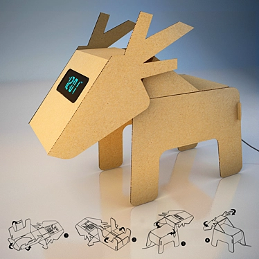 DIY Deer Alarm Clock: Easy Assembly, Glue-Free 3D model image 1 