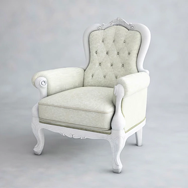 Elegance in White: Dialma Brown Armchair 3D model image 1 