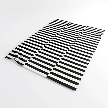 Striped Monochrome Rug 3D model image 1 