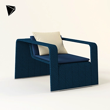 Modern Red and Blue Armchair 3D model image 1 