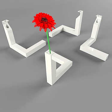 Sleek Angle Vase 3D model image 1 