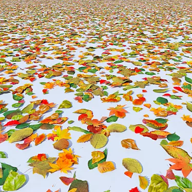 Autumn Foliage Collection: 48 Unique Leaf Models, 6200 Polygons 3D model image 1 