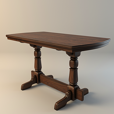 Elegant Wooden Table 3D model image 1 