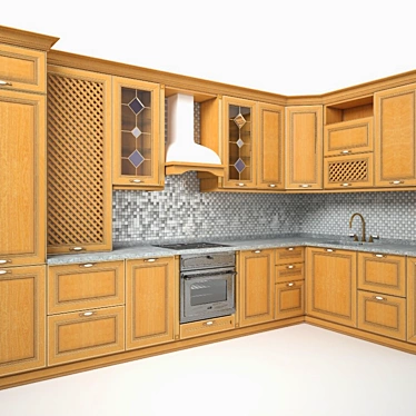 Timeless Elegance: Classic Kitchen 3D model image 1 