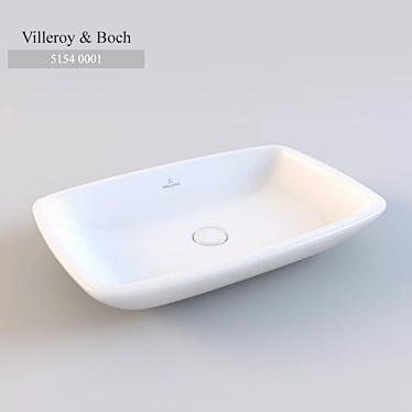Modern Rectangular Porcelain Basin - Villeroy & Boch Loop & Friends 3D model image 1 