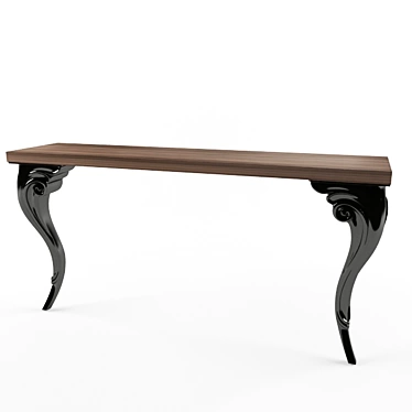 Modern Wood and Metal Console 3D model image 1 