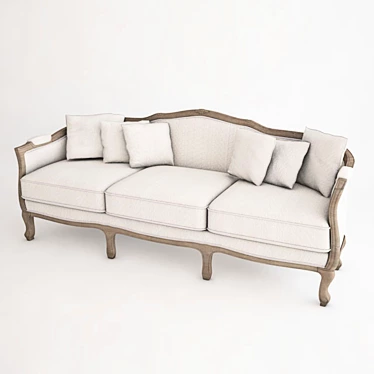 Dialma Brown Wooden Sofa 3D model image 1 