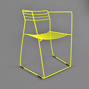 Steel Wire Chair: Sleek Modern Design 3D model image 1 