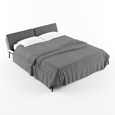 Sleek, contemporary bed 3D model image 1 