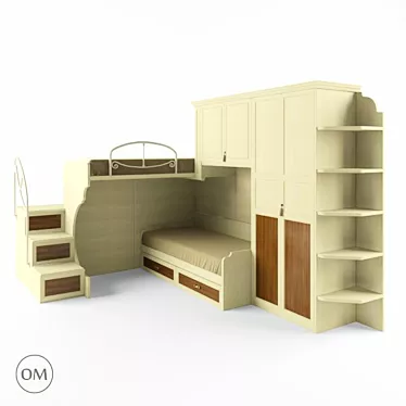 Camilla White Children's Bed 3D model image 1 