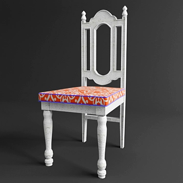 Title: Restored Vintage Chair with Elegant Drapery 3D model image 1 