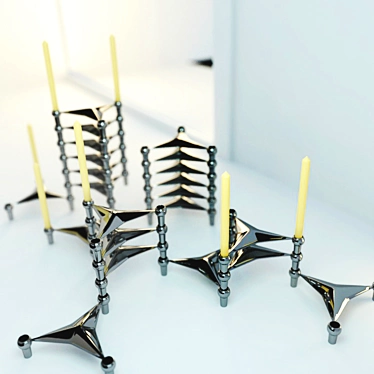 Futuristic Candle Holder 3D model image 1 