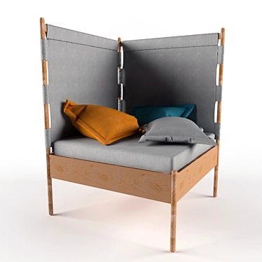 Modern Corner Chair with Cushions 3D model image 1 