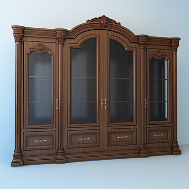 Elegant Glass Showcase 3D model image 1 