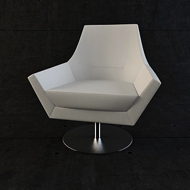 Sleek Leather Armchair 3D model image 1 