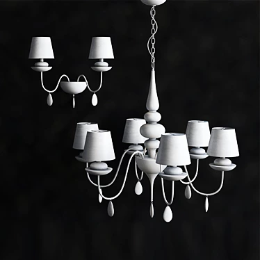 Elegant White Candelabra: Ideal Lux Blanche 3D model image 1 